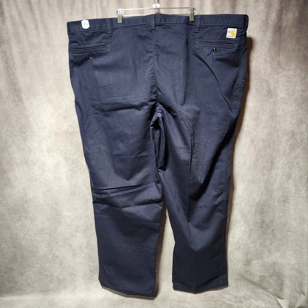 men's CARHARTT FR Navy Blue Flame Fire Resistant Cheyenne‎ Twill Pants 54x30 New